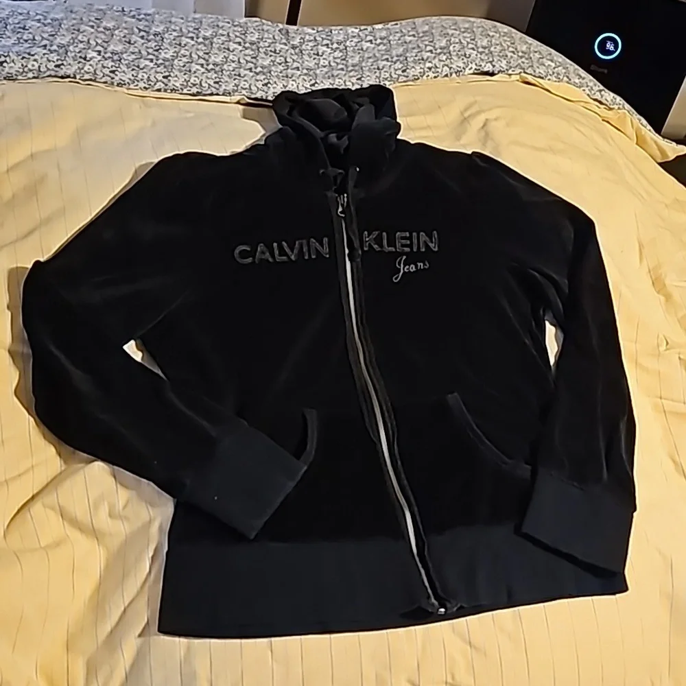 Calvin Klein Black Velour Jacket Size XL - Picture 5 of 12